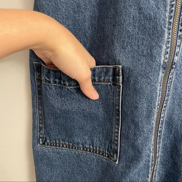 NWT Wild Fable Mini Denim Jean Dress with Zipper Front - Picture 3 of 8